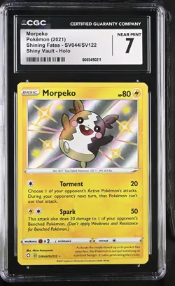 MORPEKO SV044/SV122 SHINY VAULT HOLO SHINING FATES POKEMON CGC 7 NEAR MINT - Image 1