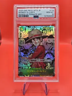 One Piece TCG Monkey D.Luffy Manga OP 13 JP PSA 10 GM MT - Image 1
