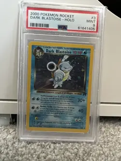 Dark Blastoise Holo Pokemon Card 3/82 Team Rocket PSA 9 - Image 1