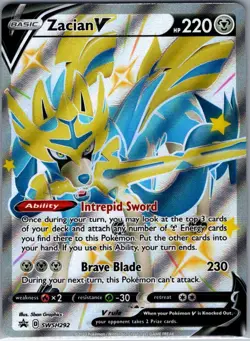 Zacian V (Shiny) - SWSH292 SWSH: Sword & Shield Promo Cards - Pokemon Card - NM - Image 1