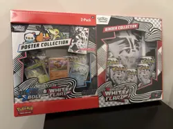 Pokemon TCG Sams Bundle White Flare Binder & Unova Poster Collection - Image 1