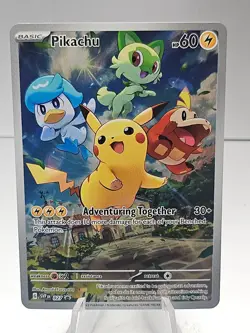 Pikachu 027 Black Star Promo Pokemon Card Holo Full Art Rare Paldea Evolved - #7 - Image 1