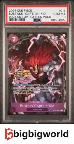 One Piece Card Game Eustass Captain Kid CS 2023 Top Player ST10-013 PSA10 - Image 1