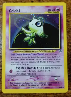 Celebi 3/64 Double Holo Neo Revelation Set Variant Error Pokemon Card VLP - Image 1