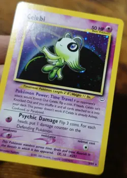 Celebi 3/64 Double Holo Neo Revelation Set Variant Error Pokemon Card VLP - Image 3