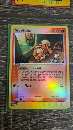Pokemon TCG Growlithe Sandstorm (2003) Reverse Holo Foil Card MP - Image 1
