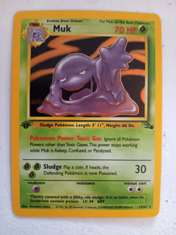 Muk Fossil 1st Edition Holo Rare 13/62 Near Mint Pokemon Card - Image 1