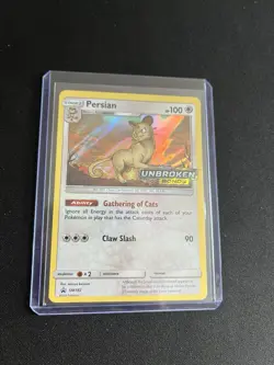 Persian SM182 MINT/EXC Stamped Pokemon Prerelease Holo Unbroken Bonds - Image 5