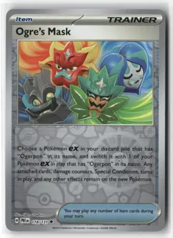 OGRE'S MASK 118/131 UNCOMMON PRISMATIC EVOLUTIONS POKEMON REVERSE HOLO NEAR MINT - Image 1