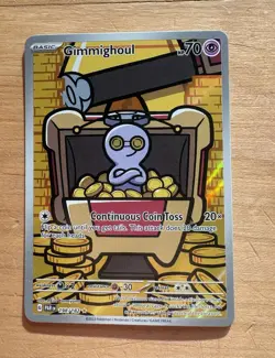 Pokemon TCG Gimmighoul Full Art Holo Illustration Rare SV04 198/182 70 HP - Image 1