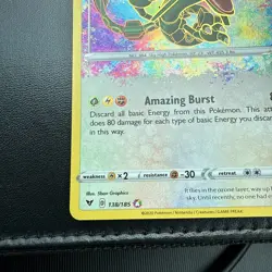 Pokemon TCG Rayquaza Amazing Rare Holo 138/185 Vivid Voltage English 2020 - Image 2