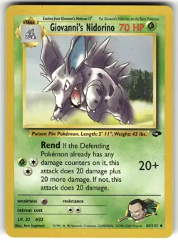 Giovanni's Nidorino 45/132 Uncommon Gym Challenge Pokemon Near Mint - Image 1