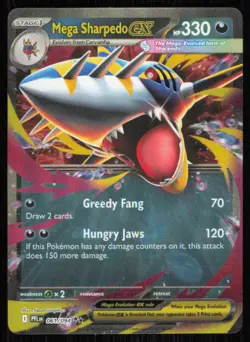 Mega Sharpedo ex 061/094 Double Rare Phantasmal Flames Pokemon Holo Near Mint - Image 1