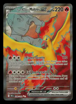 Team Rocket's Moltres ex 208/182 Ultra Rare Destined Rivals Pokemon Near Mint - Image 1