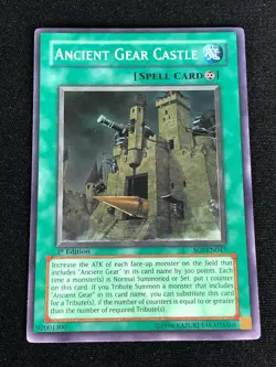 YUGIOH ANCIENT GEAR CASTLE SOI-EN047 1ST SUPER - Image 1
