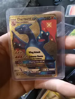Pokemon Charizard GX HP250 Wing Attack Gold Foil Fan Art Collector Card - Image 1