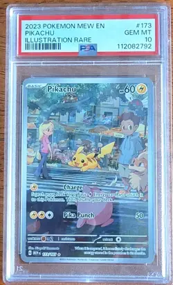 2023 Pokemon TCG Pikachu Illustration Rare Holo 173/165 Scarlet & Violet PSA 10 - Image 1