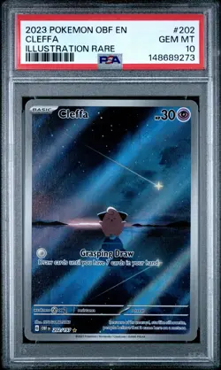2023 Pokemon SV Obsidian Flames 202 Cleffa PSA 10 148689273 - Image 1