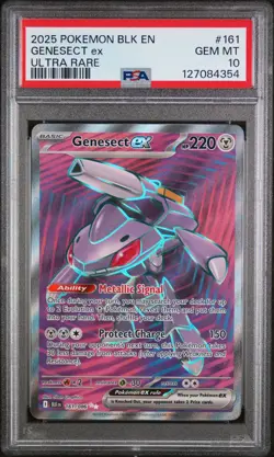 2025 POKEMON BLK EN-BLACK BOLT ULTRA RARE #161 GENESECT EX PSA 10 - Image 1