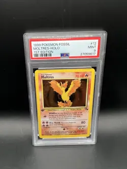 1999 Pokemon Fossil #12 Moltres Holo 1st Edition PSA 9 - Image 1