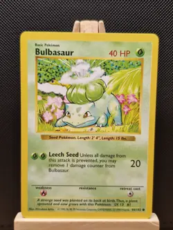 Pokemon TCG 1999 WOTC Shadowless Base Set Bulbasaur 044/102 - Near Mint - Image 1