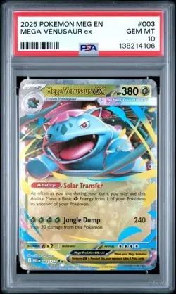 MEGA VENUSAUR EX #003 PSA 10 2025 POKEMON MEG EN-MEGA EVOLUTION - Image 1