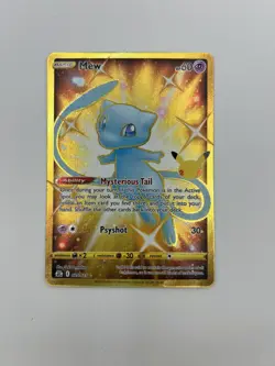 POKEMON MEW EX GOLD 025/025 SWSH CELEBRATIONS HOLO MINT - Image 1