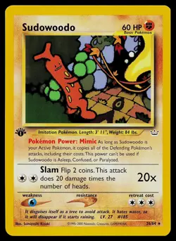 Pokemon Card - Sudowoodo Neo Revelation 26/64 1st Edition Rare - Image 1