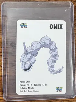 Onix #95 KFC Pokemon mini card promo 1998 - Image 1