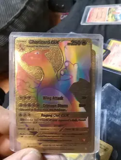 RARE Pokemon Charizard GX Rainbow Gold Foil Card 150/147 - Image 1