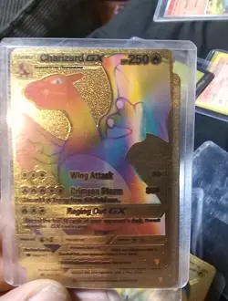 RARE Pokemon Charizard GX Rainbow Gold Foil Card 150/147 - Image 2