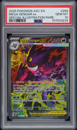 2026 POKEMON ASC EN-ASCENDED HEROES #284 MEGA GENGAR EX PSA 10 - Image 1