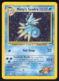 Misty's Seadra 9/132 - Gym Heroes PRERELEASE Stamp Holo Pokemon Vintage WOTC - Image 1