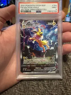2021 POKEMON SWSH BLACK STAR PROMO #184 FULL ART/JOLTEON VMAX PSA 9 - Image 1