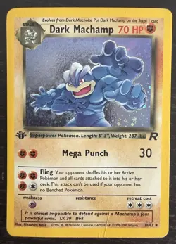 Pokemon TCG | Dark Machamp 10/82 | Team Rocket 1st Edition | HP - Image 1