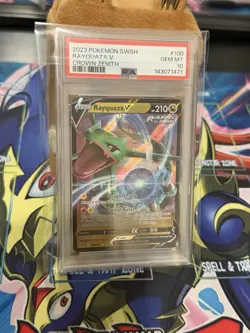 Pokemon! Rayquaza V 100/159 SWSH: Crown Zenith PSA 10 - Image 1