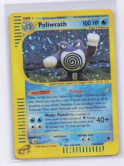 Poliwrath 24/165 Holo Rare Expedition Base Set Pokemon Holo Moderately Played - Image 1