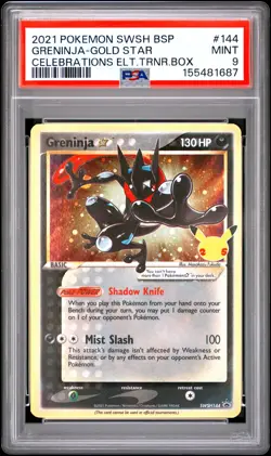 2021 POKEMON SWSH BLACK STAR PROMO #144 GRENINJA-GOLD STAR PSA 9 - Image 1