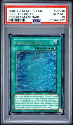 Bubble Shuffle CRV-EN046 1st Edition-ultimate Rare Yugioh PSA 10 *732 - Image 1