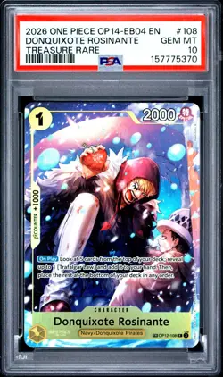 2026 One Piece OP14 Donquixote Rosinante 108 Treasure Rare PSA 10 Gem Mint - Image 1