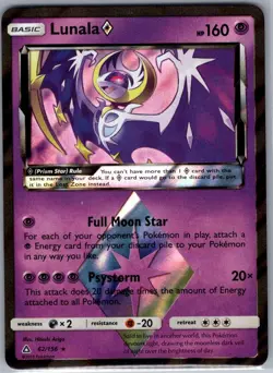 Lunala Prism Star 62/156 Holo SM - Ultra Prism - Pokemon Card - NM - Image 1