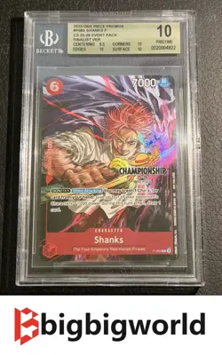 One Piece Card Game Shanks Championship 25-26 Finalist P-083 BGS 10 - Image 1