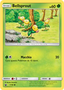 Pokemon Carta Bellsprout 1/168 Comune in Italiano Usata Card ✿ - Image 1