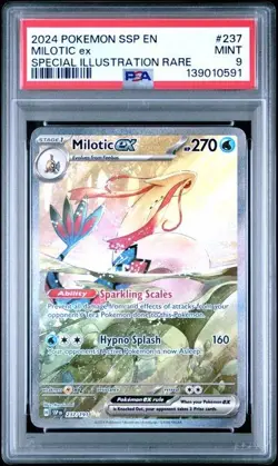2024 Pokemon Surging Sparks Milotic EX #237 Special Illustration Rare PSA 9 - Image 1