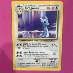 Dragonair 18/102 Regular/Non-Holo Base Set AUTHENTIC Pokemon Card LP - Image 1