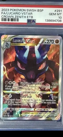 Pokemon 2023 Lucario VSTAR SWSH Sword & Shield Promo #291 Holo PSA 10 - Image 1