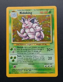 PoKeMoN POKEMON CARD Nidoking Base Set RARE HOLO 11/102 - Image 1