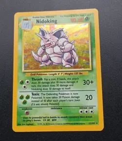 PoKeMoN POKEMON CARD Nidoking Base Set RARE HOLO 11/102 - Image 3