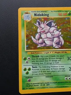 PoKeMoN POKEMON CARD Nidoking Base Set RARE HOLO 11/102 - Image 4