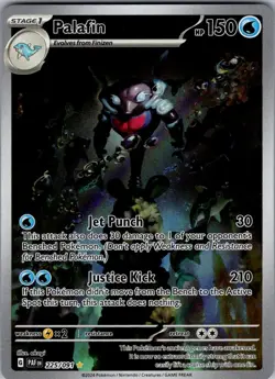 Palafin Paldean Fates 225/091 Illustration Rare Holo Pokemon Near Mint - Image 1